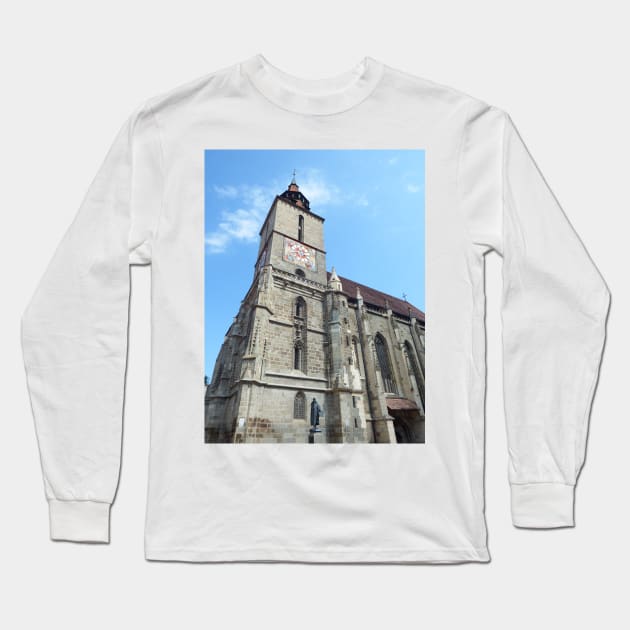 Brasov Black Church view Long Sleeve T-Shirt by TDArtShop